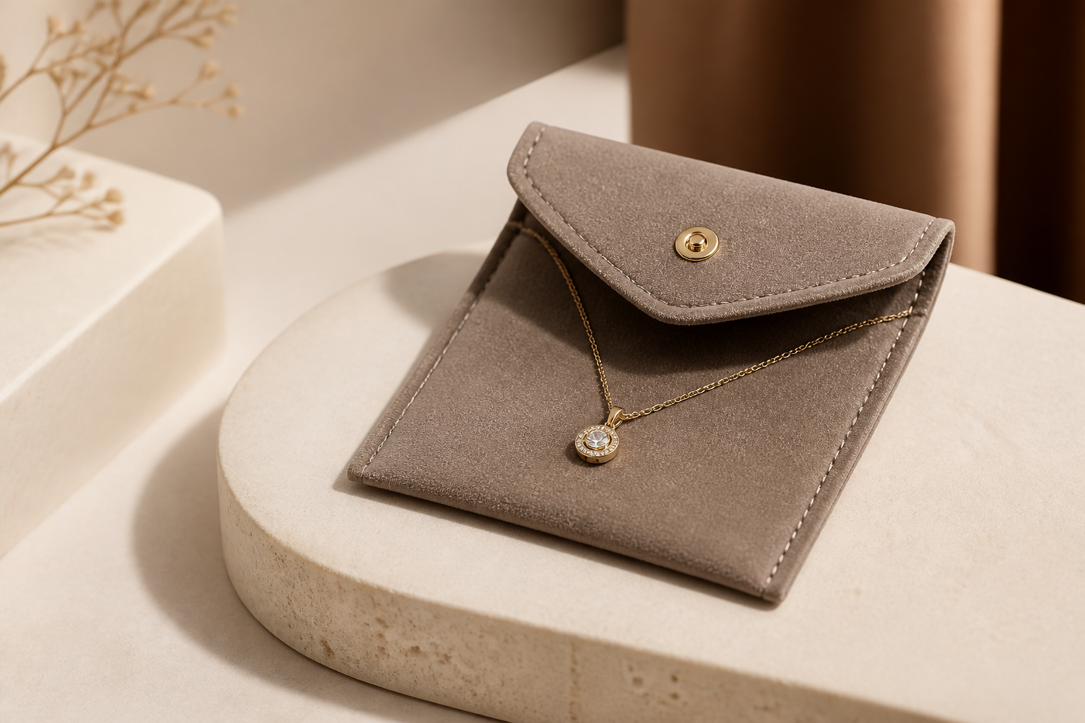 Custom jewelry pouch for premium product presentation