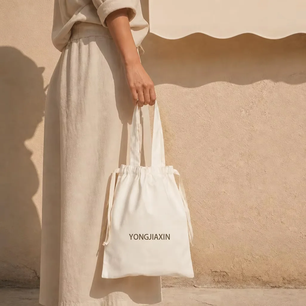 Custom Cotton Shopper Drawstring Bag product view 3