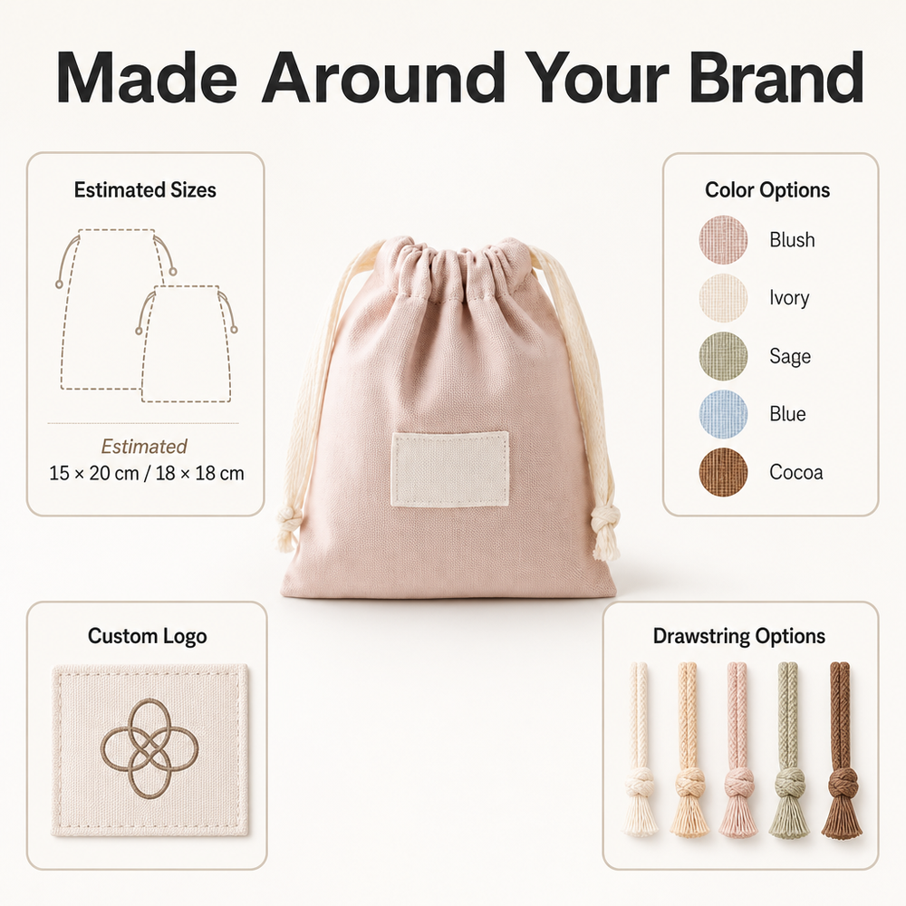 Custom Cotton Drawstring Logo Pouch
