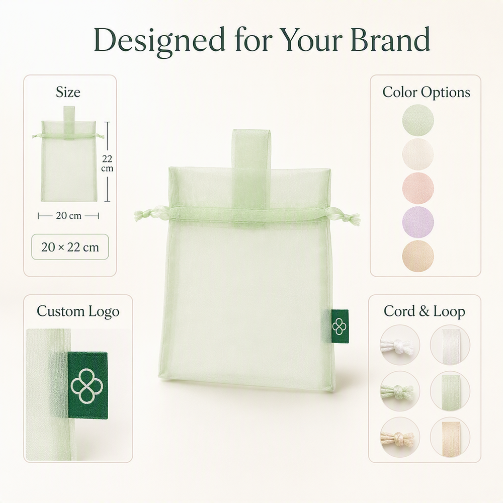 Custom Organza Drawstring Handle Gift Bag