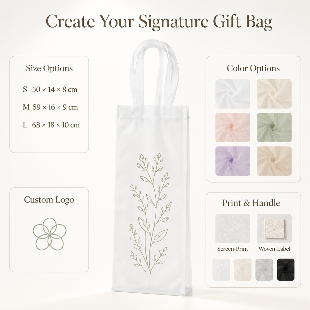 Custom Organza Wine Bottle Gift Bag