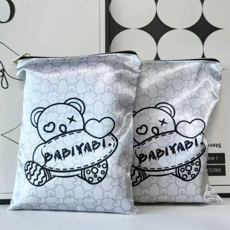 Custom satin drawstring pouch suitable for branded packaging