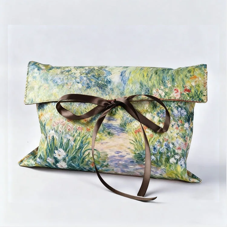 Satin Drawstring Pouch With Logo