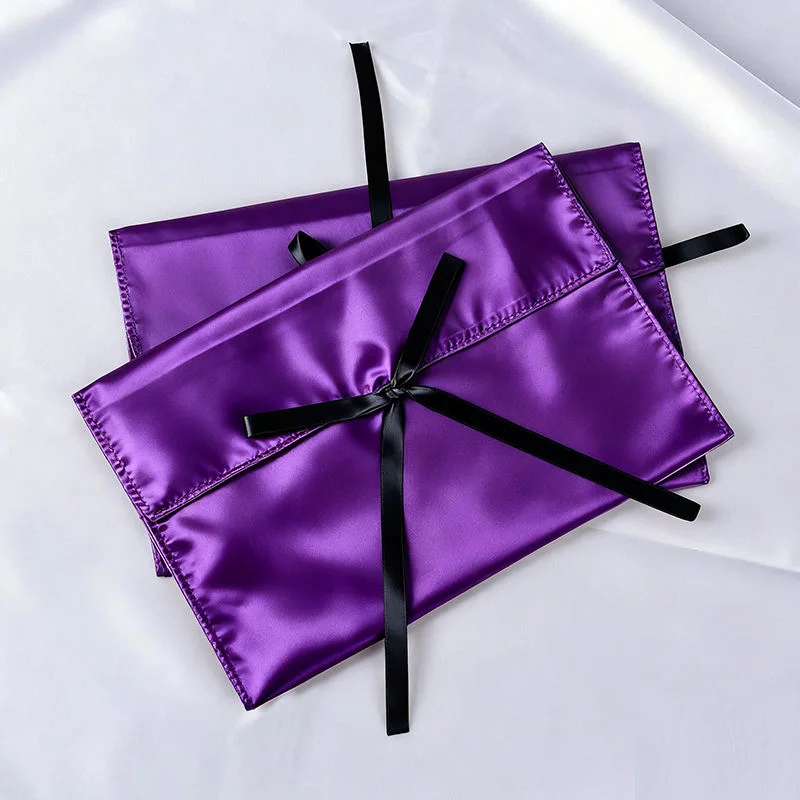 Satin Drawstring Pouch With Logo product view 5