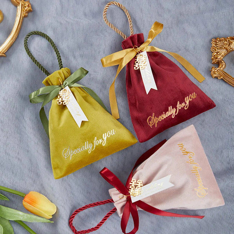 Velvet Drawstring Pouch With Logo product view 5